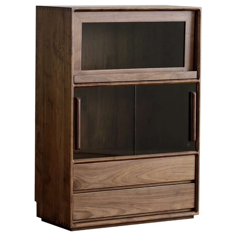 

North American black walnut living room solid wood TV side cabinet