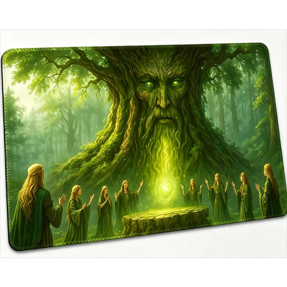 Mystical Tree Gathering Card Games Playmat Durable Office Deskpad Parties Home&Office Card GameMat Compute PC Gaming MousePad