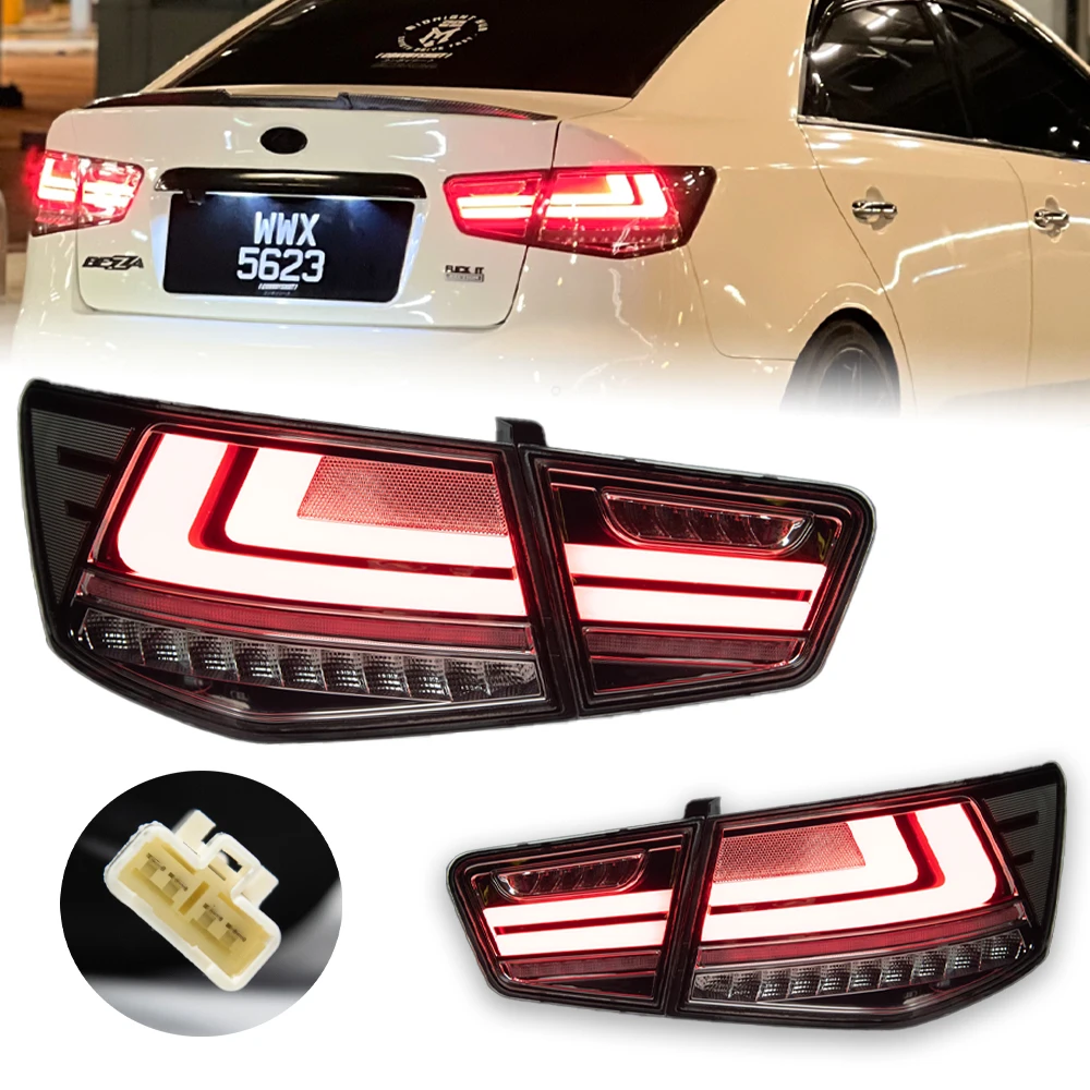 Car Styling Taillights for Kia Forte LED Tail Light 2009-2013 Cerato Tail Lamp DRL Rear Turn Signal Automotive Accessories