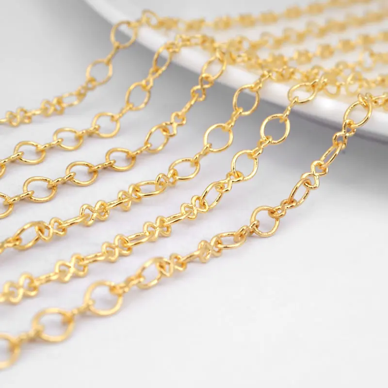 5 Meters width 3.5MM Copper Round Oval Link Figaro Chains Necklace Chains Diy Jewelry Findings Accessories Wholesale