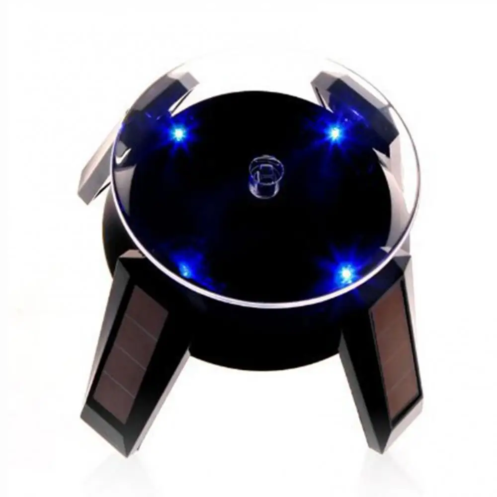 360-Degree Rotating Solar Display Stand Turntable Phone Holder with LED Light