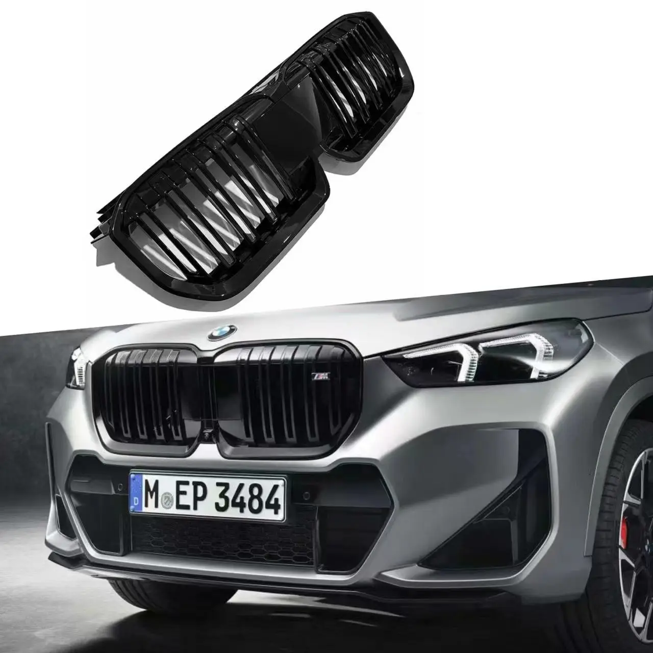 

For 23-24 BMW U11 dual line M model X1/ix1 Front Racing Grille Grill Mask Cover Trims Front Hood Grills