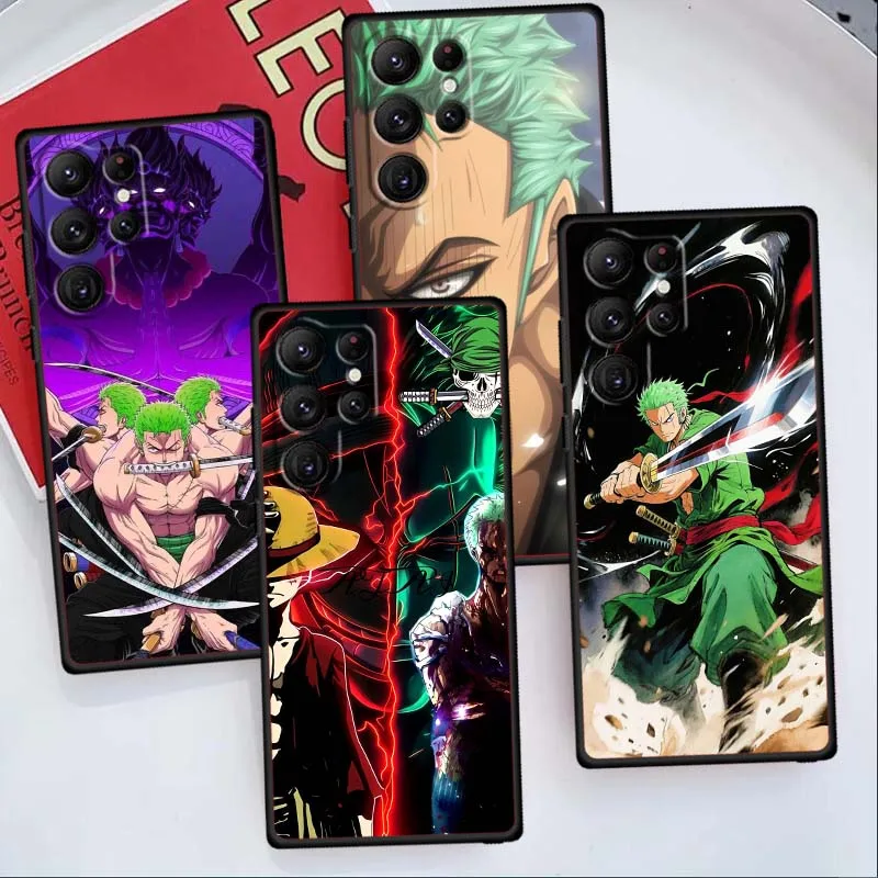 

One Piece Creative Zoro Anime For Samsung Galaxy S26 S25 S24 S23 S22 S21 S20 Ultra Plus FE 5G Black Soft Phone Case