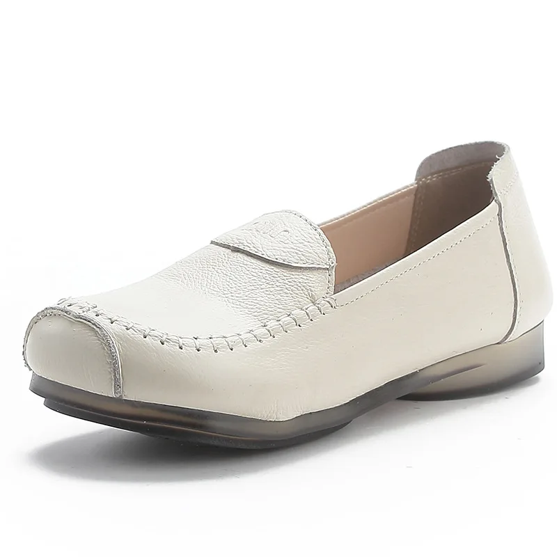 

2024 spring and autumn new middle-aged women's shoes mother shoes tendon sole soft sole single shoe flat flat leather shoes