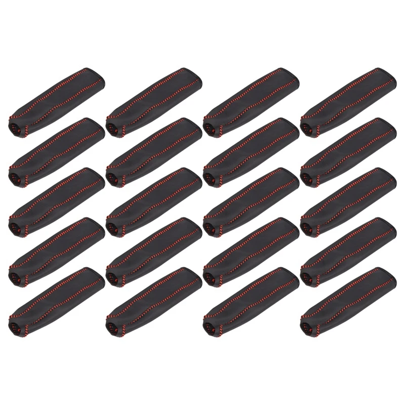 

20X Leather Hand Brake Cover Protective Sleeve For Honda / Accord / Civic 8, Black + Red Line