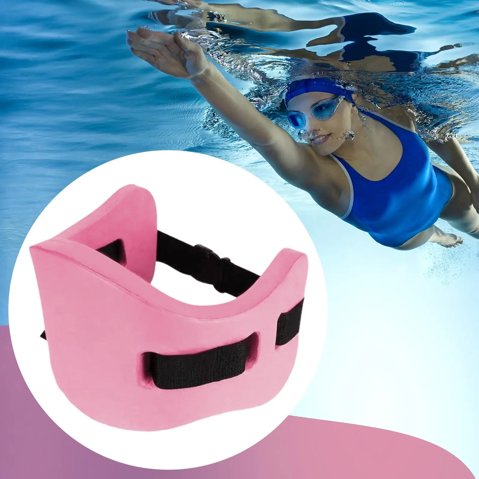 Cintura di galleggiamento di sicurezza leggera in EVA Cintura regolabile per giovani dimensioni per adulti Attrezzatura per esercizi per l'allenamento del nuoto