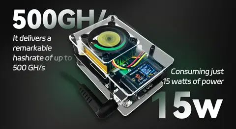 NMAxe Bitaxe NMMiner Official Ultra BM1366 Asic Chip 500G~600Gh/s Full Colorful Display Bitcoin Miner Solo Lottery Miner