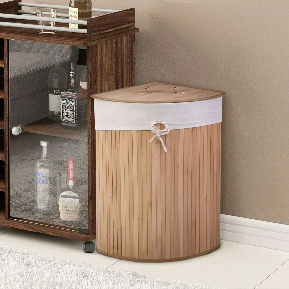

Laundry Baskets Organization Storage Organization Corner Bamboo Hamper Laundry Basket Washing Cloth Bin Storage Bag Lid