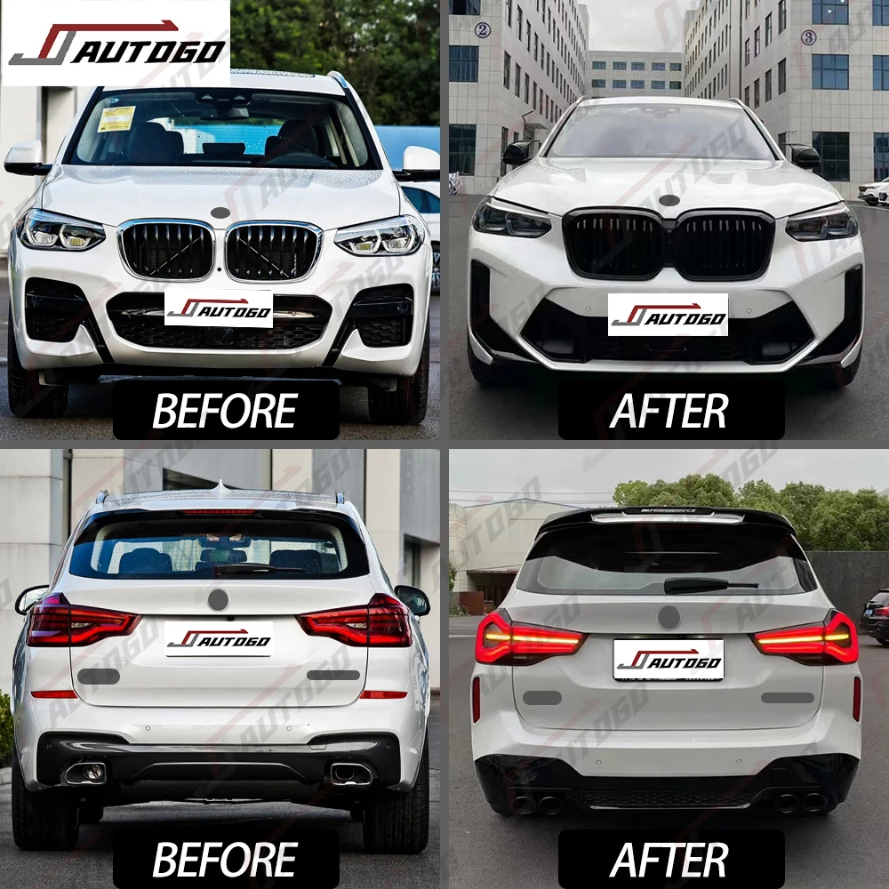 for  2023 New Design Body Kit For BMW X3 G01 2018 2019 2020 2021 Upgrade to 2022 F97 LCI X3M Style Front Rear Bumper Grille Lamp