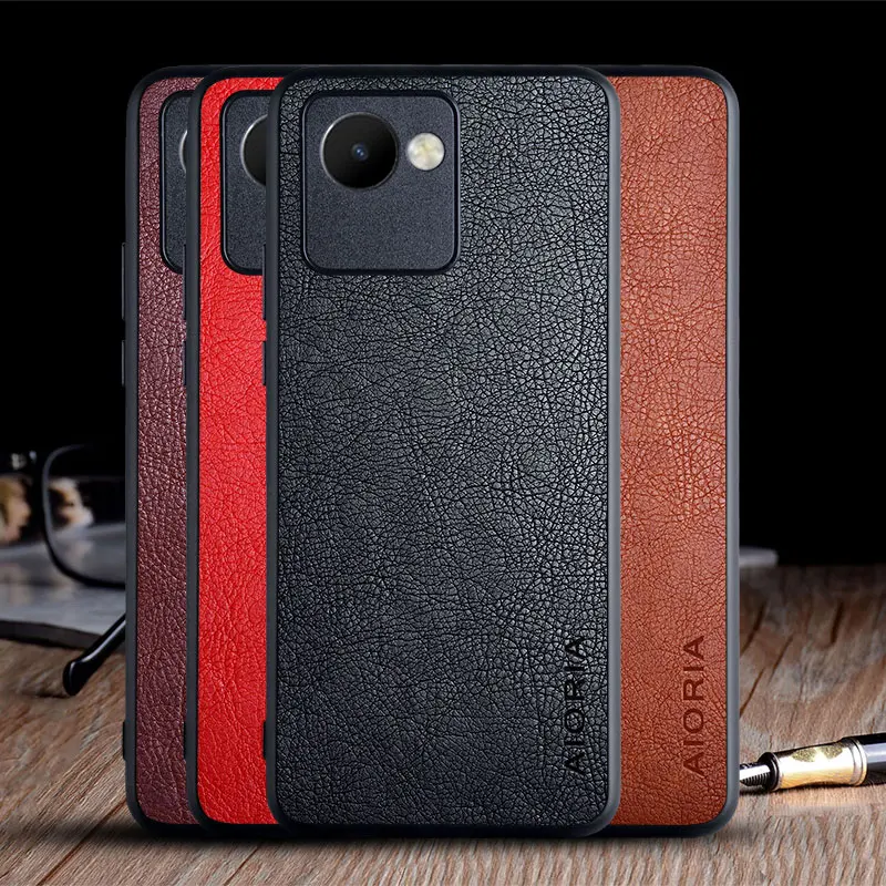 Funda para Realme C30 funda de lujo de cuero vintage funda dura ligera y duradera para teléfono realme c30 funda capa