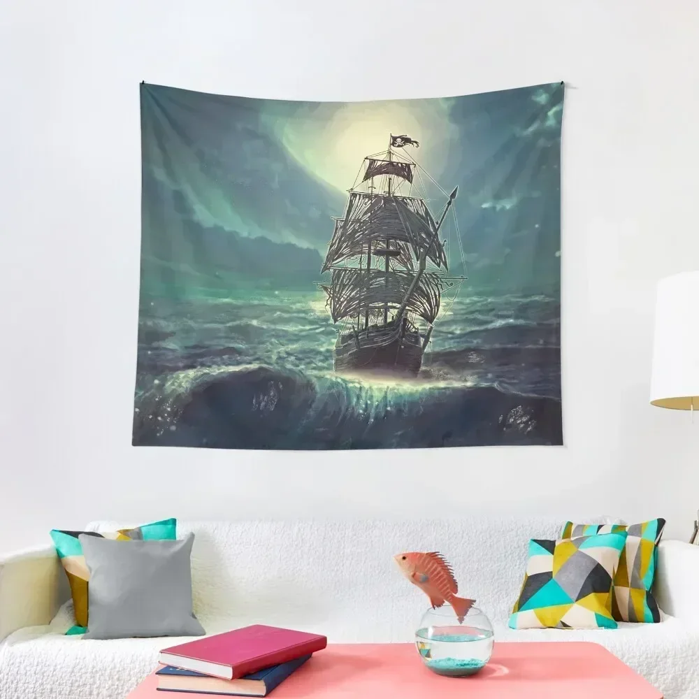 

Ghost Pirate Ship at Night Tapestry Japanese Room Decor Room Decorating Aesthetic Cute Room Things Tapestry