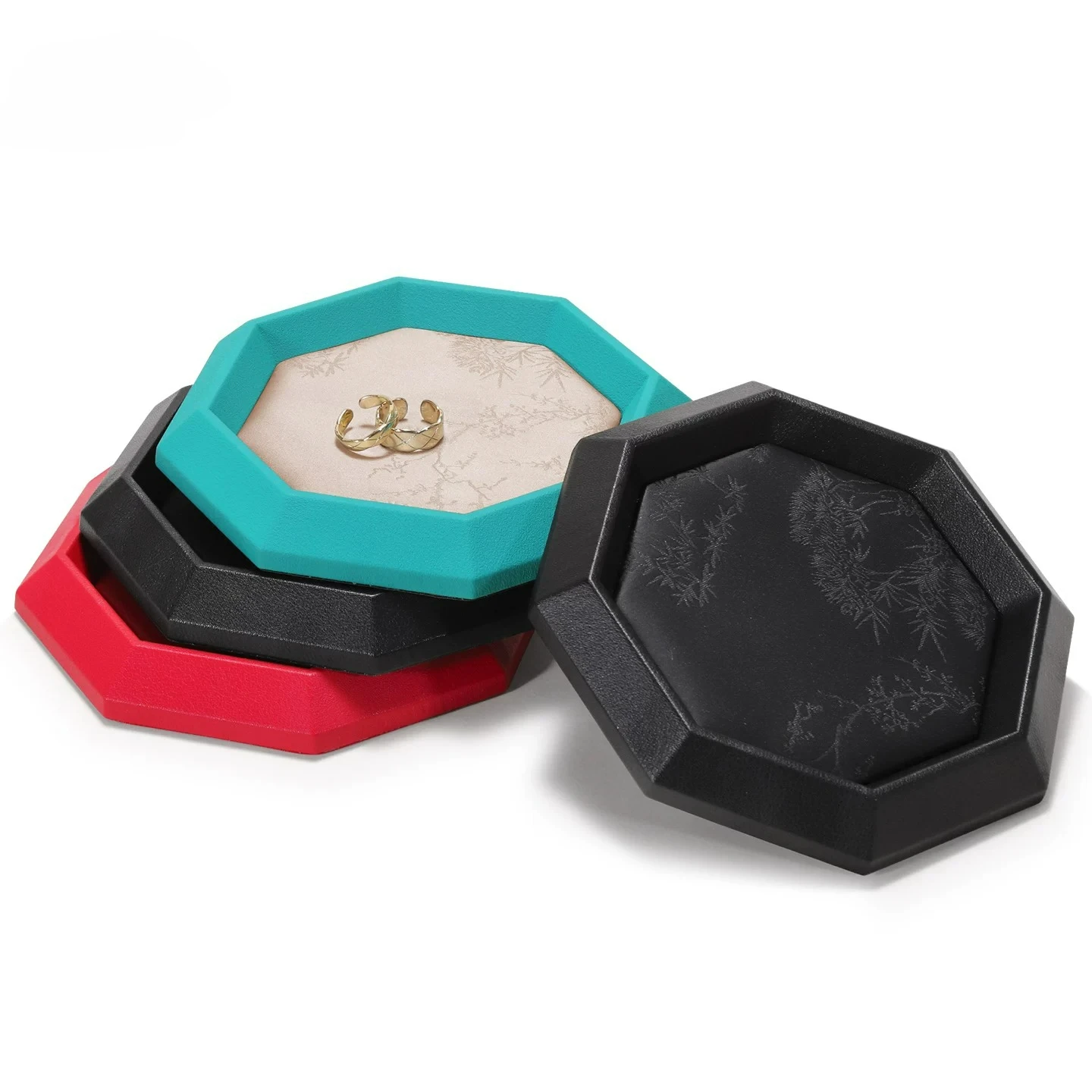 High-end jewelry tray octagonal jewelry display tray gold and silver jade bracelets cultural toys storage tray