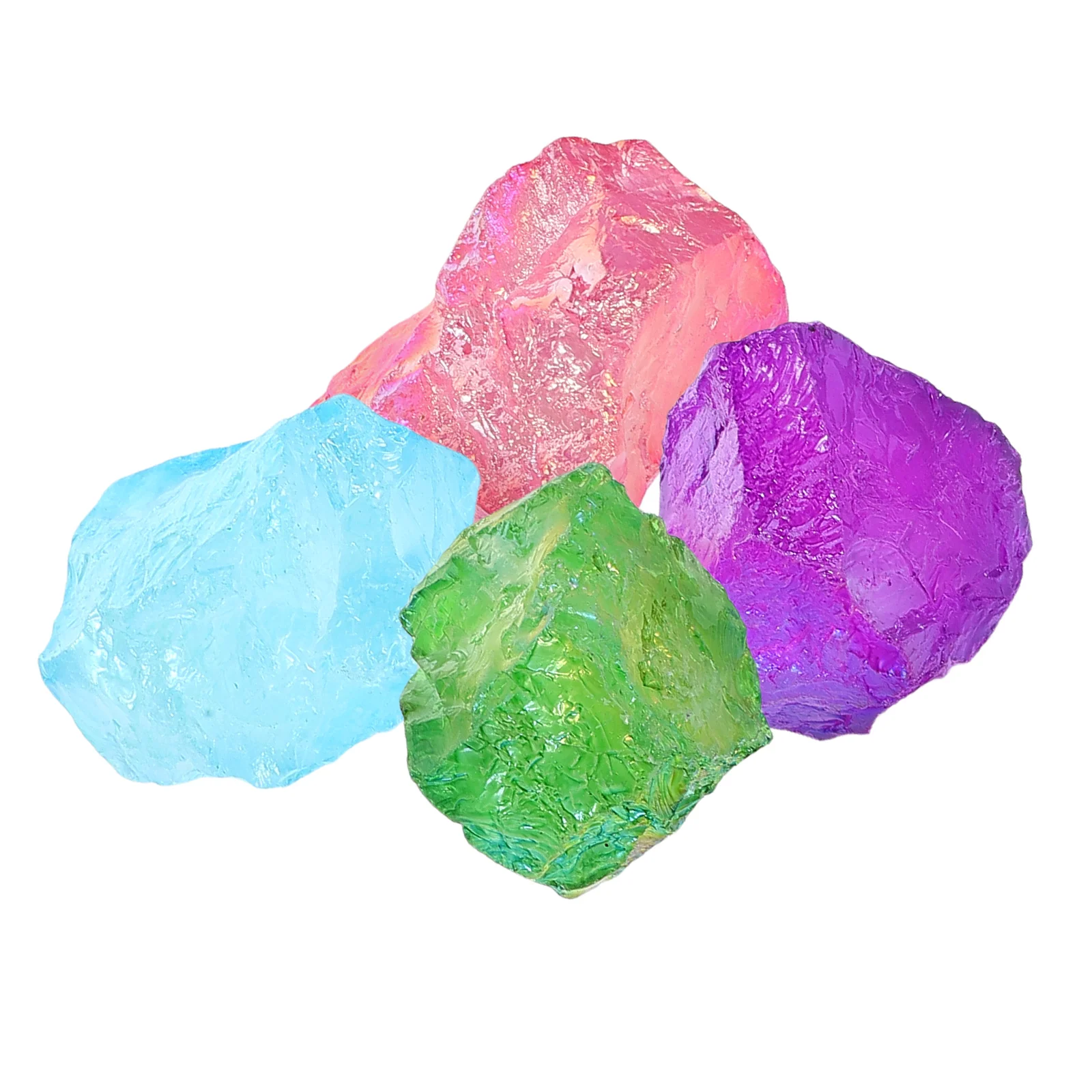 

4pcs Crystal Rough Stone Diffuser White Electroplating Aroma Color Natural Chakra Decor Fish Tank Stress Relief Toy Tumbled