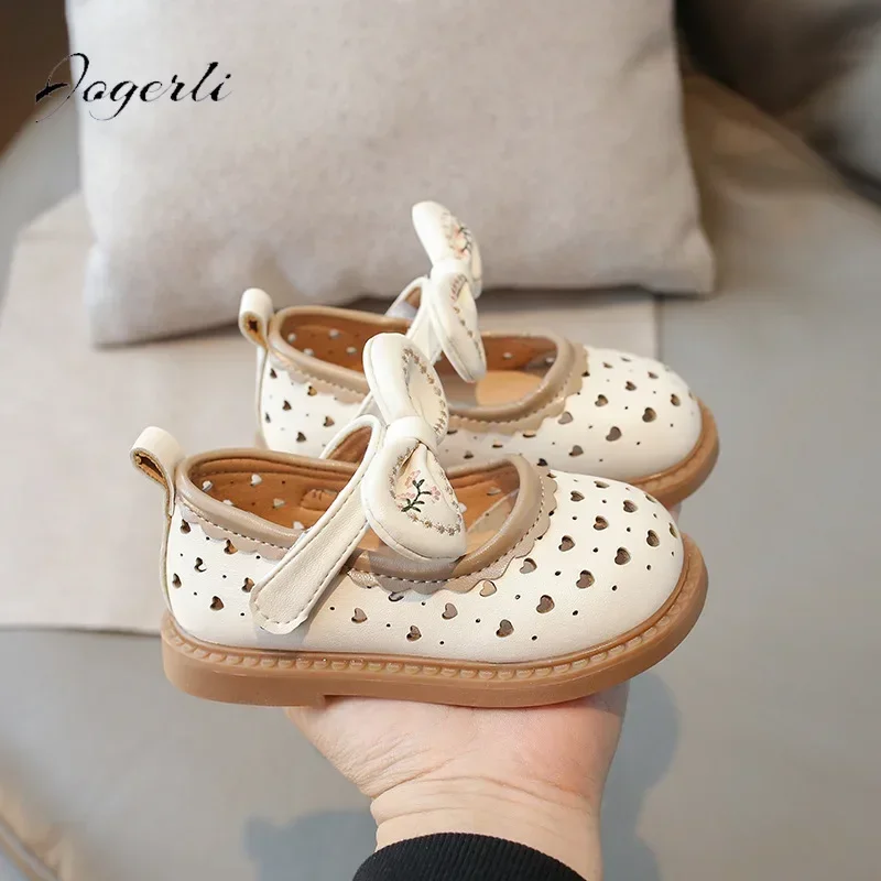 Scarpe in pelle PU per ragazze primavera autunno New Little Bow School Student mocassino per bambini Princess Flats