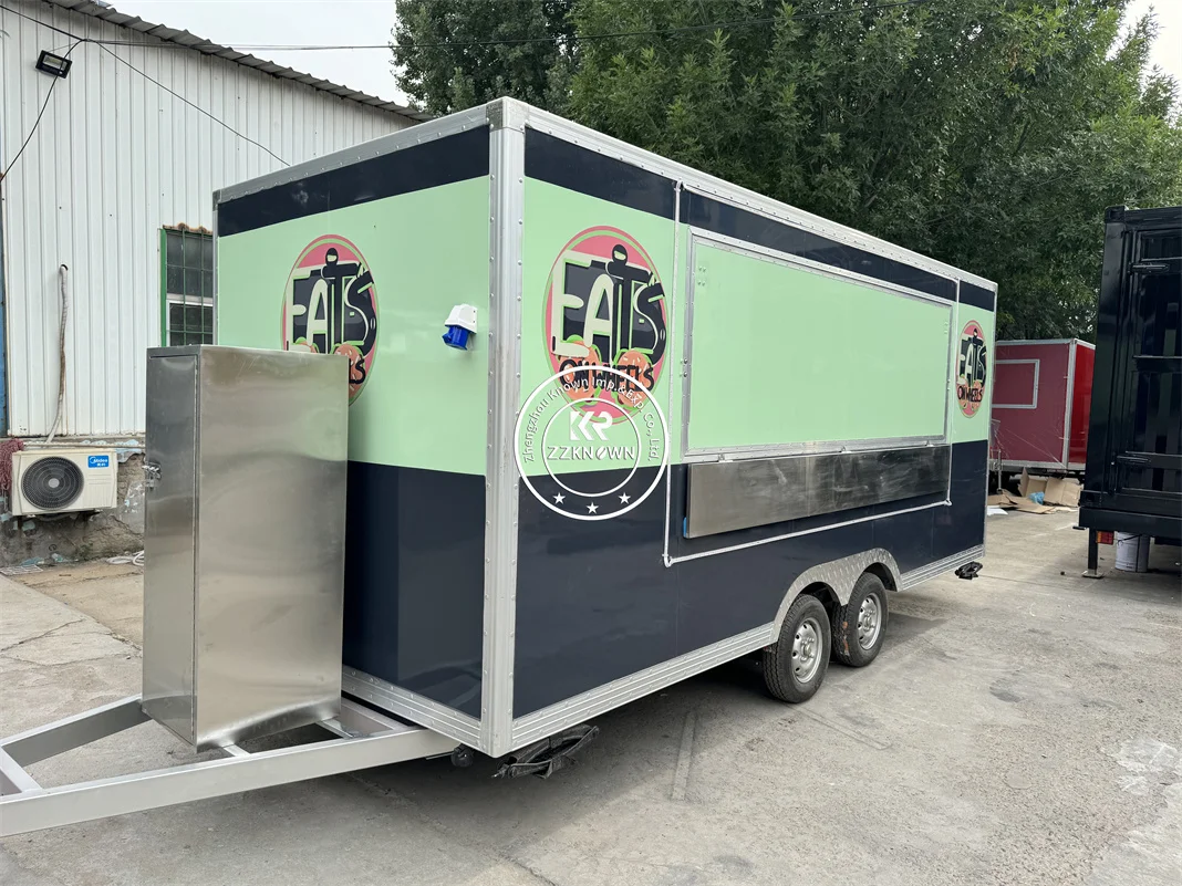 

Mobile Street Tea Coffee Vending Carts Concession Food Trailer Fish and Chip Fast Food Cart with Full Equipment