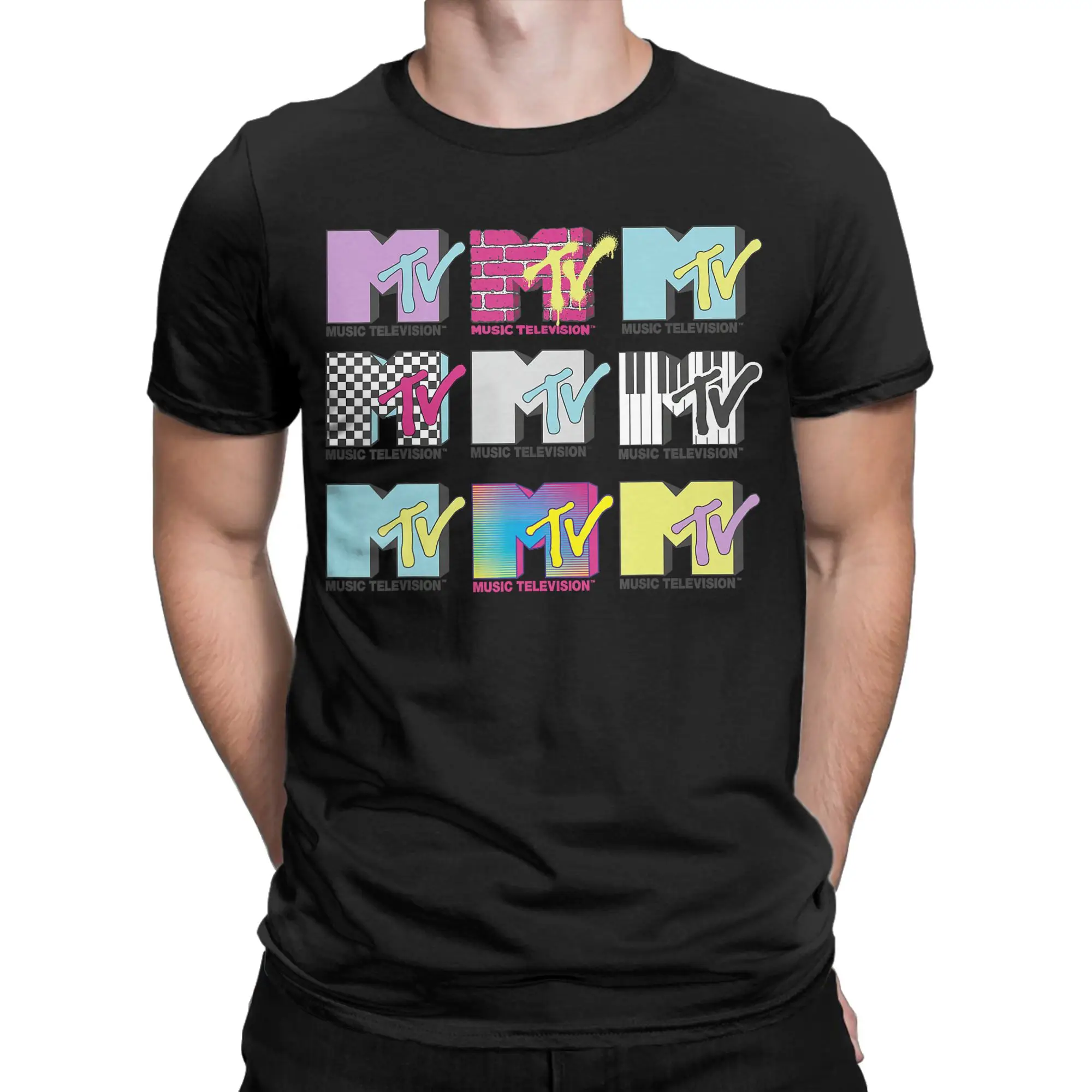 Stack Style Classic MTV Graphic Funny 100% Cotton T-Shirt Tees Tops For Men