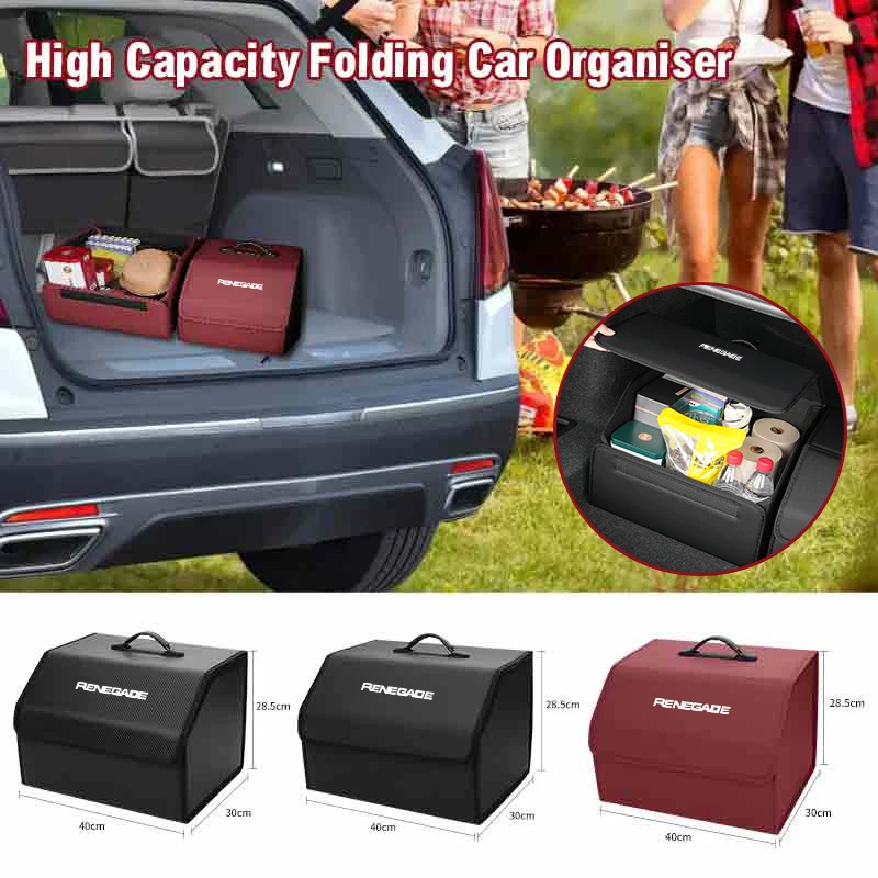 Caja organizadora de maletero de coche, bolsa de almacenamiento de herramientas multiusos para Jeep Renegade Compass Grand Cherokee Wrangler JK Patriot Liberty Comm