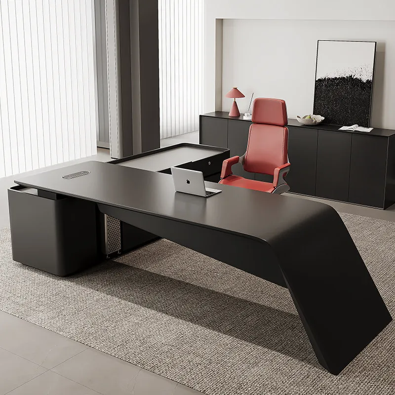 180 200 220 240 260 280 300 320 340cm multi-functional baking paint Computer desk With side cabinet escritorio office furniture