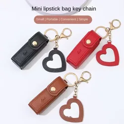 1PC Portable Glitter Lipstick Bags Wallet Keychain Mini Storage Bag for Women Gift Solid Color Lipsticks Protective Cover