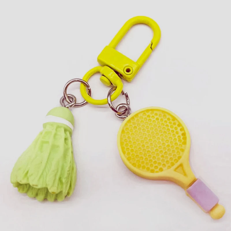 1PC New Keyring Cute Badminton Badminton Racket Keychain Backpack Car Key Ring Hanging Jewelry Charm Pendant