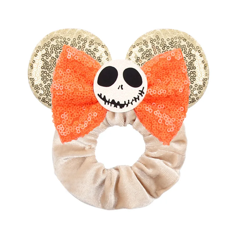 ديزني آذان هالوين توك شعر المخملية العصابات الشعر للفتيات الترتر الانحناء رباط رأس مطاطي النساء الاطفال حفلة Diy بها بنفسك اكسسوارات