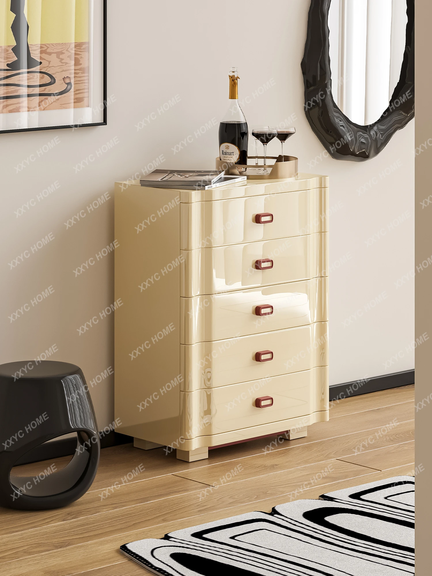 wDrawer Storage Chest of Drawers Living Room Multi-Layer Floor Bedside Storage Cabinet
