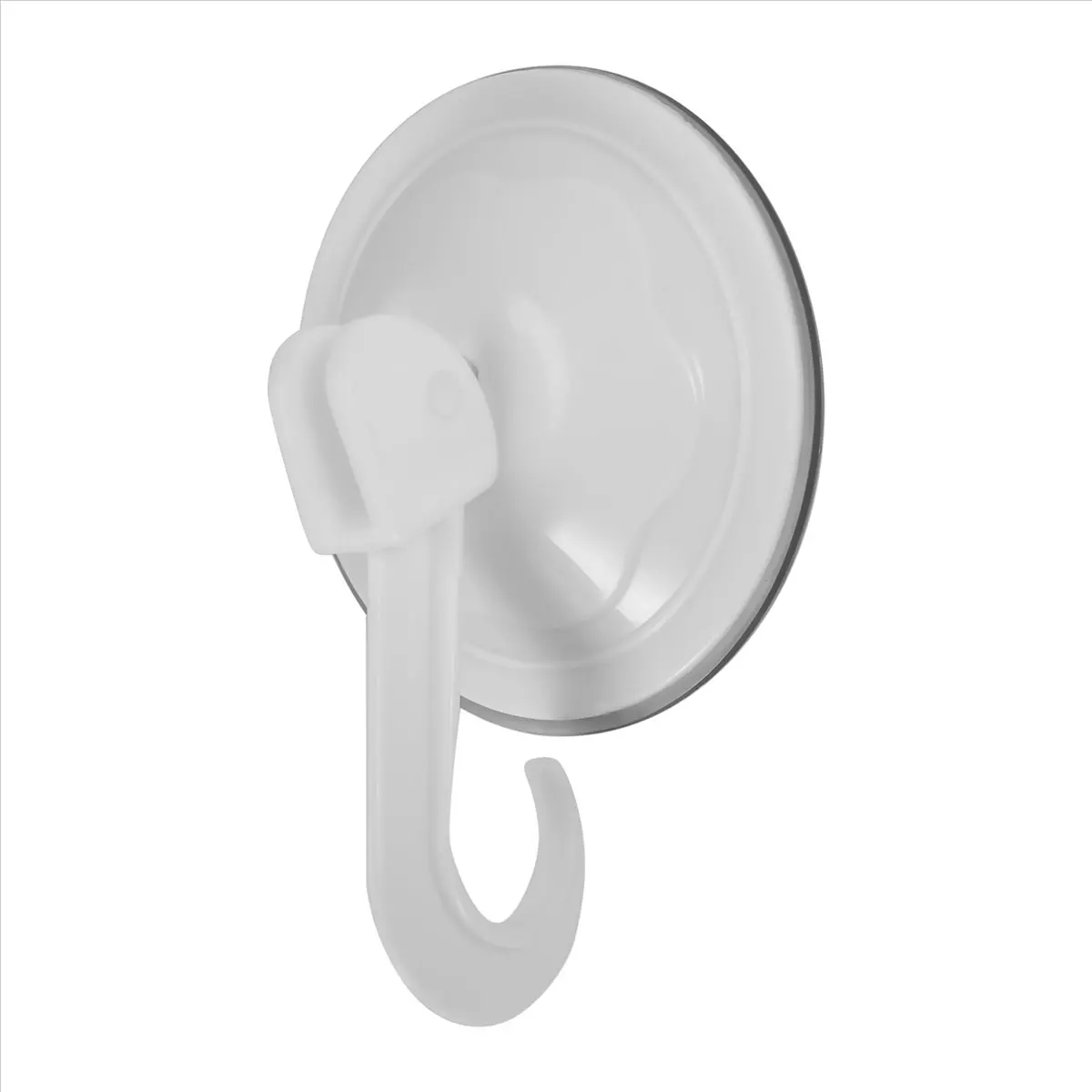 B-est Household Wardrobe White Plastic 7cm Dia Suction Cup Single Hook Wall Hangers