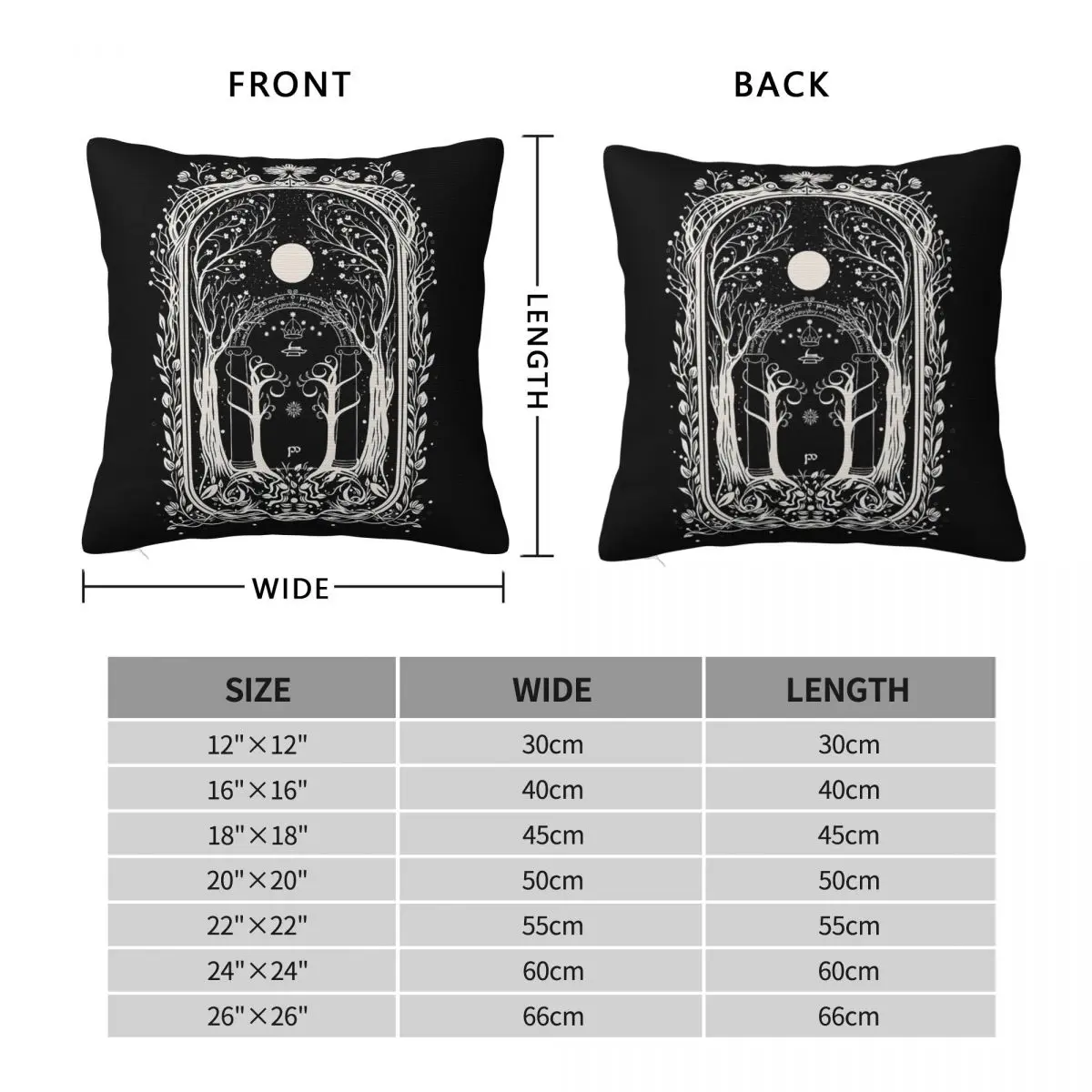 Fantasy Gate To Moria Square Pillowcase Polyester Linen Velvet Pattern Zip Decor Sofa Cushion Cover