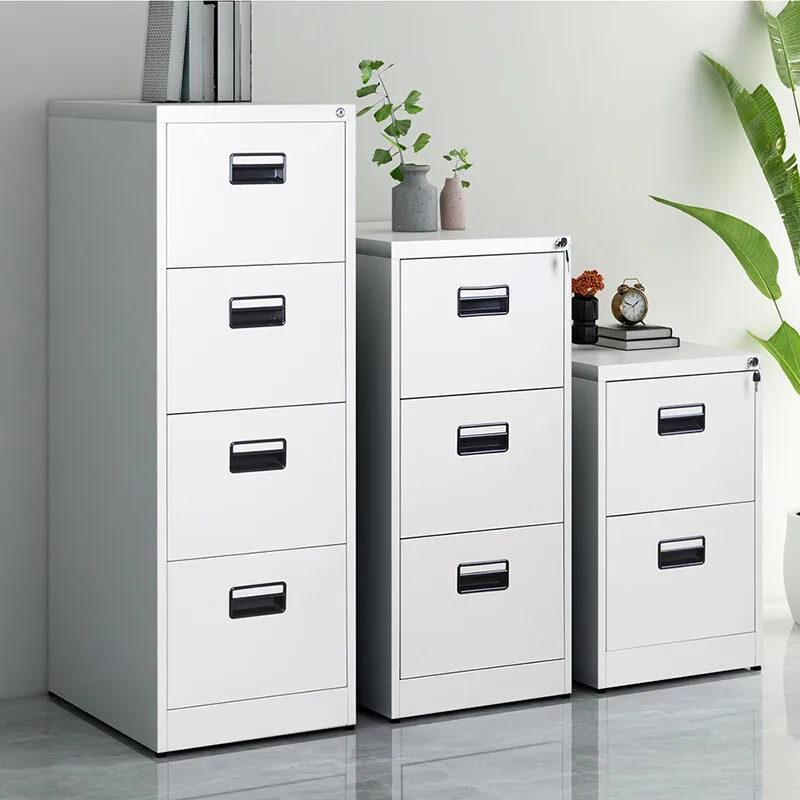 

Office Iron File Cabinet Card Box Three-bucket Short Cabinet Steel Hanging Labor Cabinet Drawer Type with Lock A4/FC Storage Cab