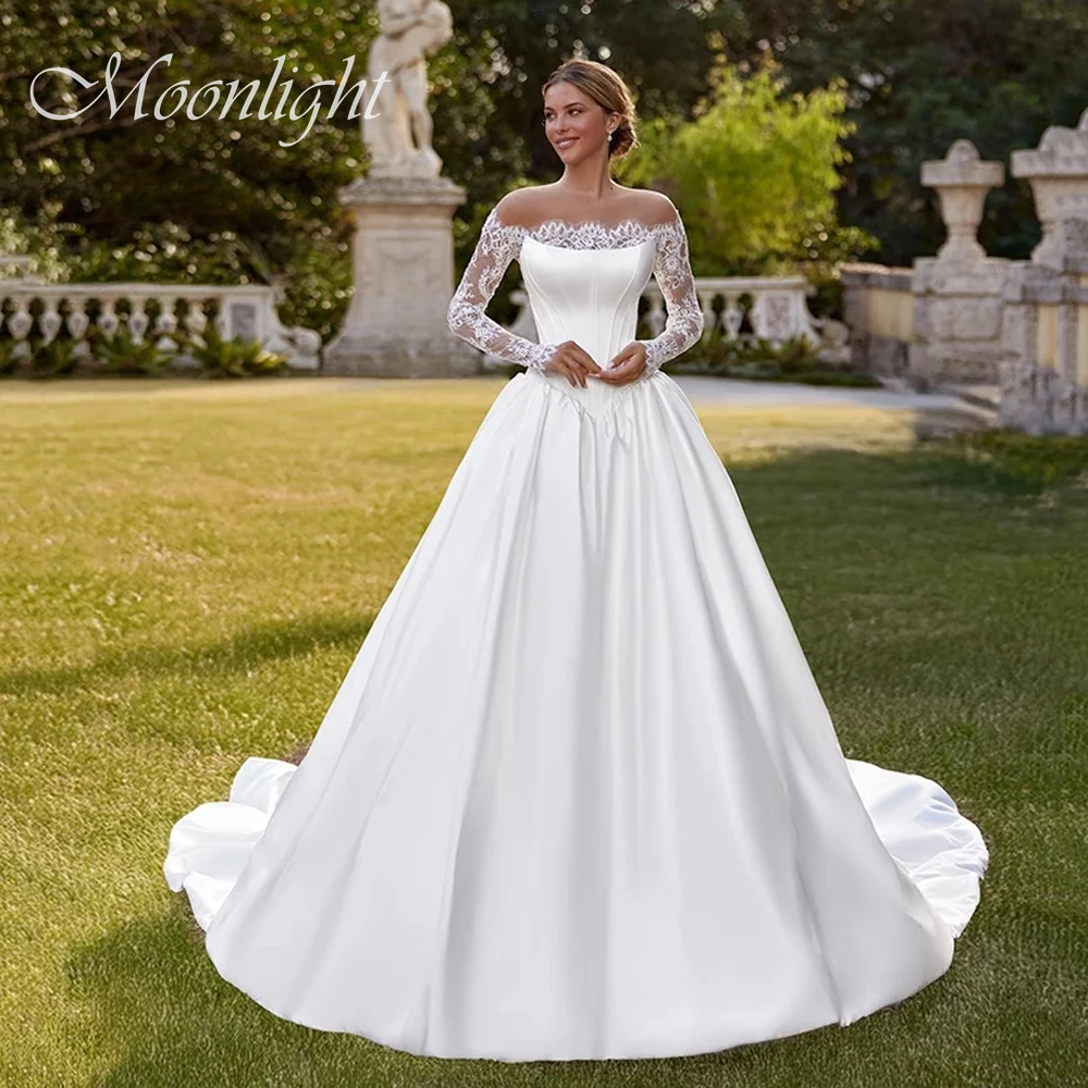 

Плиссированное кружевное свадебное платье трапециевидной формы принцессы без бретелек 2026, свадебное платье с длинными рукавами и открытой спиной на шнуровке, Vestidos De Novia по индивидуальному заказу