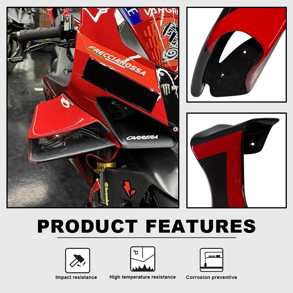 Motorcycle Aerodynamic Spoiler Fixed Wing Suitable For Ducati Panigale V4 V4S V4R 2022-2024 GP 4-Piece Set Fixed Wing