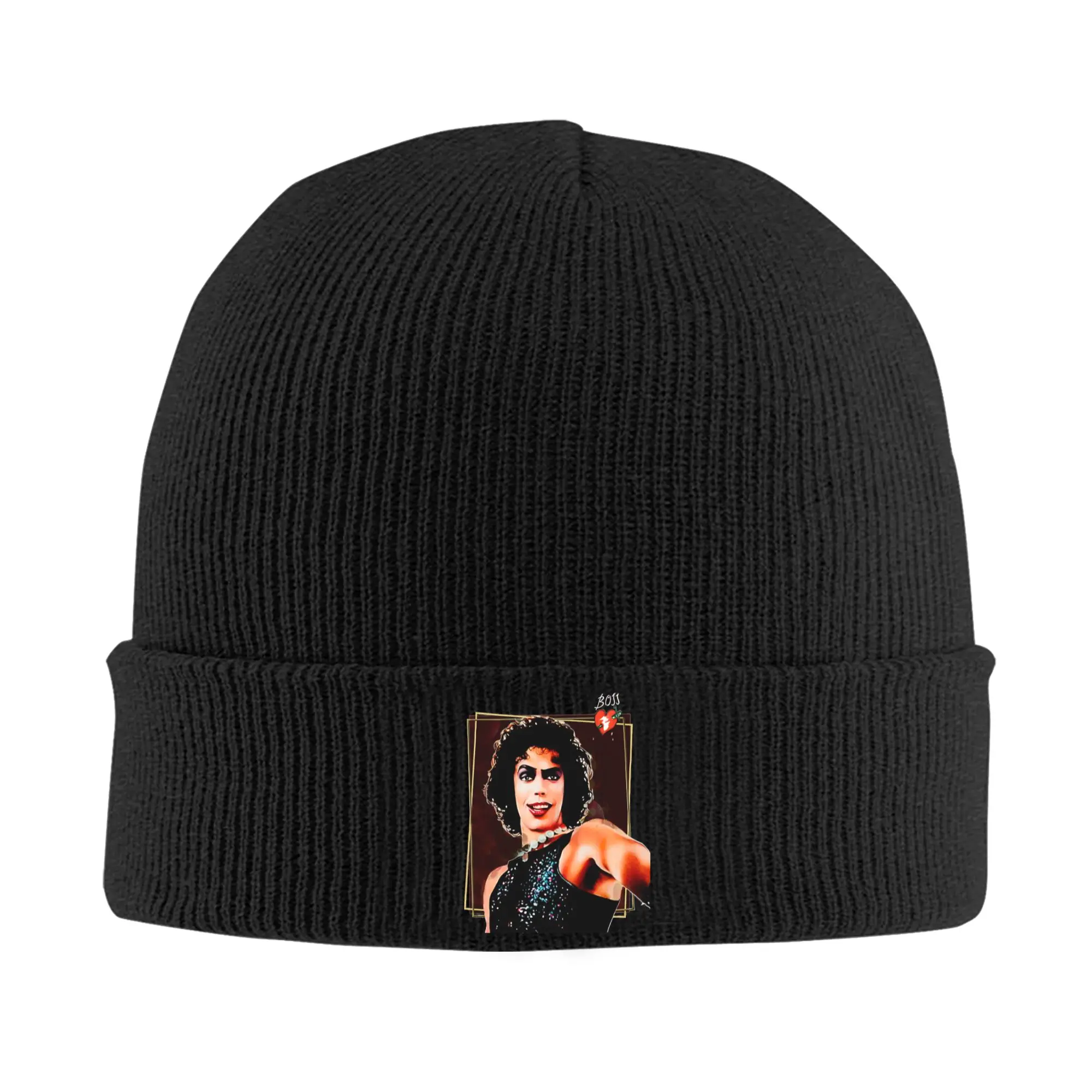 Frank N Furter Horror Movie Knitted Hat Beanie Winter Hats Warm Acrylic The Rocky Horror Picture Show Cap for Men Women Gift,