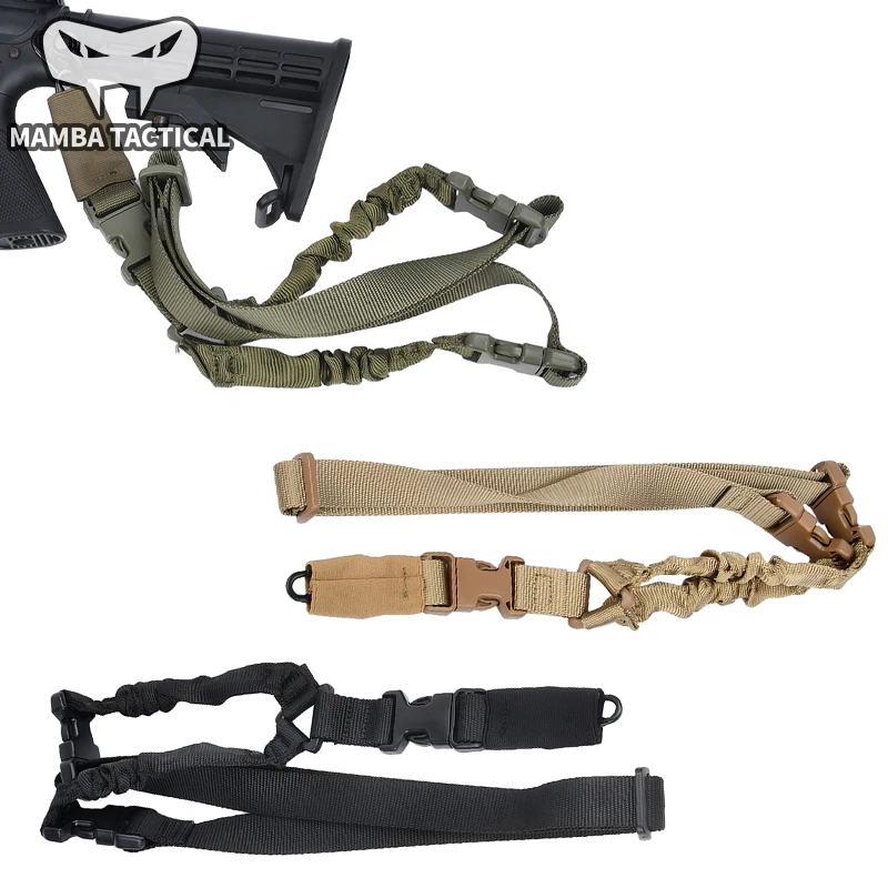Tactical One Point Sling Adjustable Bungee Strap with Quick Release Buckle for Airsoft Outdoor Hunting Gear