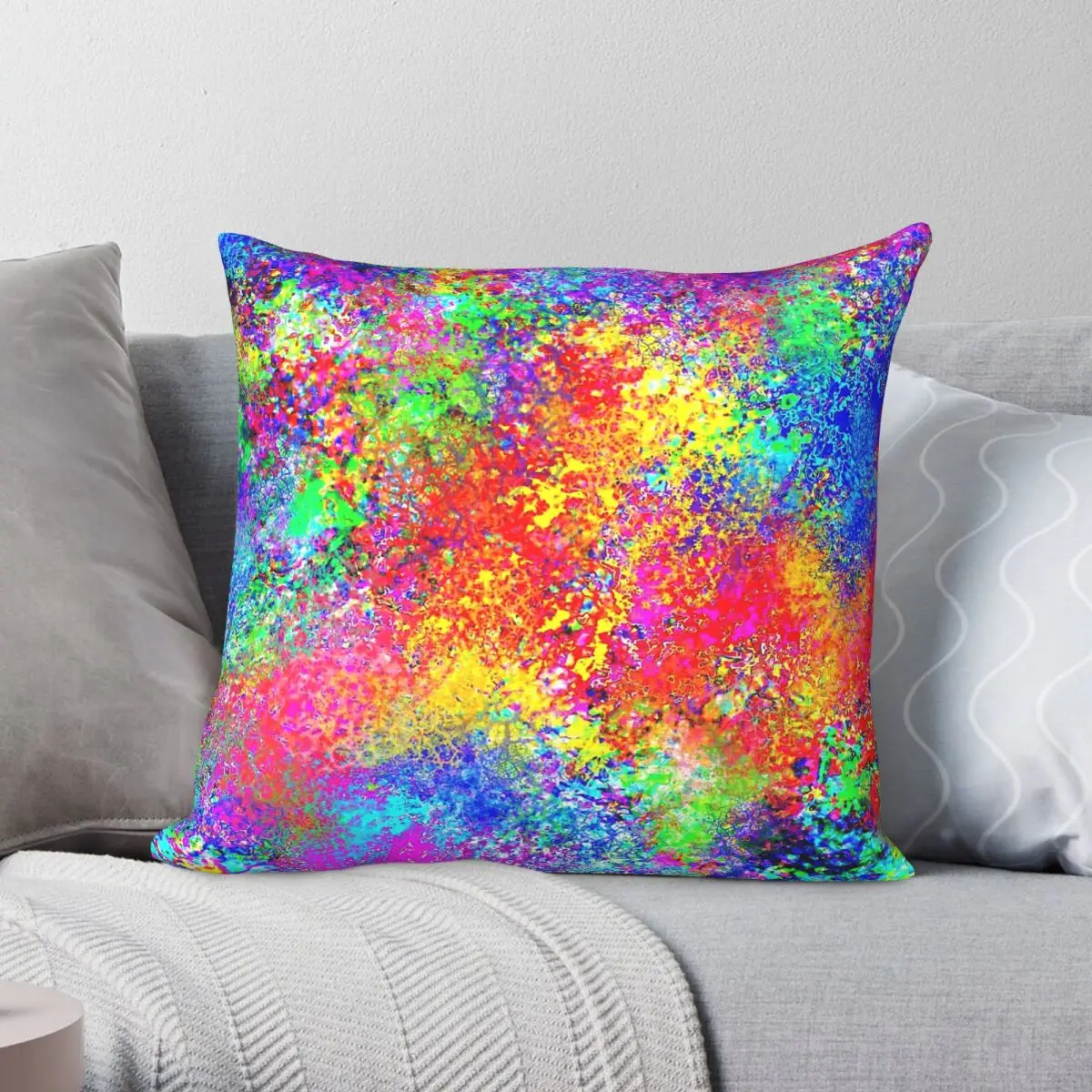 Psychedelic Blacklight Splatter Square Pillowcase Polyester Linen Velvet Pattern Decor Pillow Sofa Cushion Cover Wholesale 18