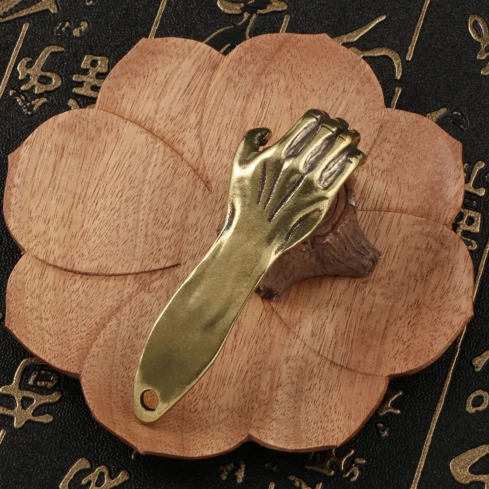 Waist Hangings Hand Arm Keychains Home Decoration Handmade Metal Bottle Opener Retro Brass Pendant Helping Hand Keyring