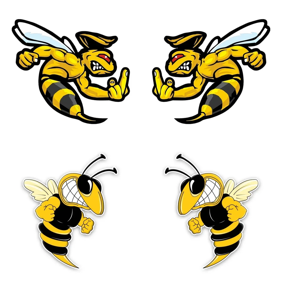 

Angry Bee Car Stickers for Window Rear View Mirror Waterproof Motorcycle Helmet Decoration Vinyl Decals Decoration