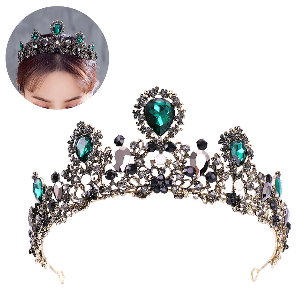 

Accessories for Girls Hair Jewelry Tiara Wedding Retro Crown Rhinestone Women Classic Headgear Miss