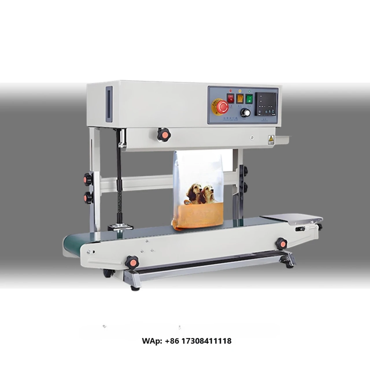 Continuous Inkjet Printing Plastic Aluminum Foil Bag Horizontal Heat Band Sealer Machine