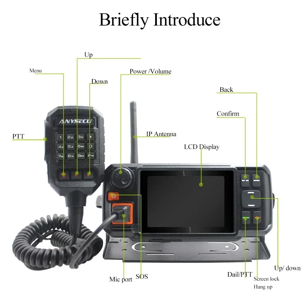 2026 4G LTE ZELLO /REAL PTT POC PTT Radio With WIFI Android 7.0 4G-W2 Plus Car Radio With N60 Mobile Radio