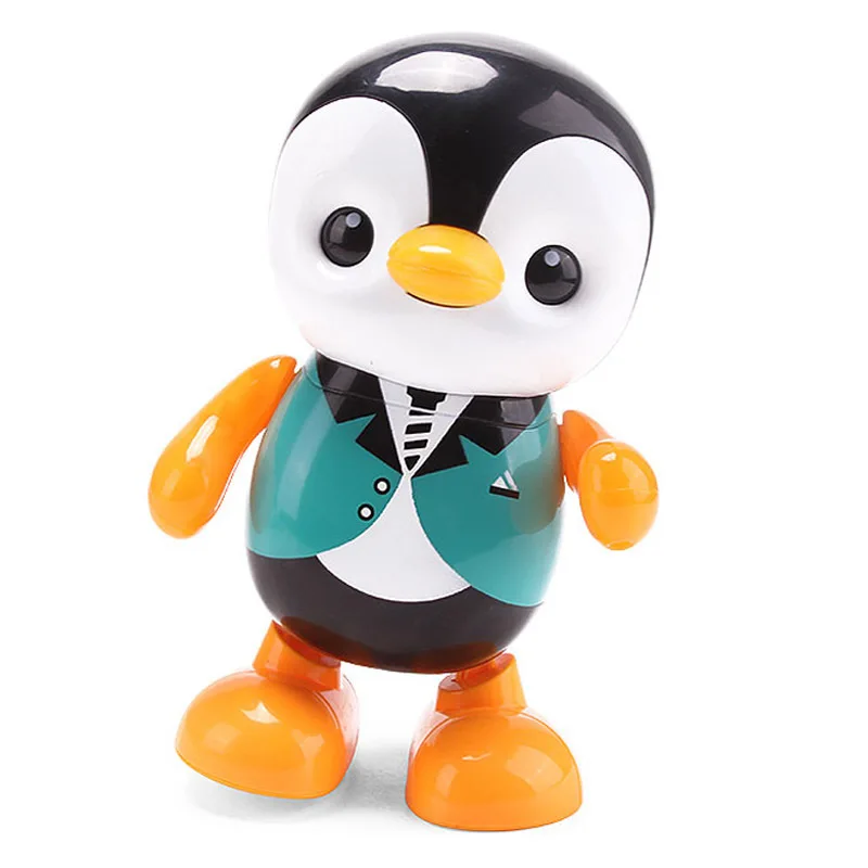 Brinquedos do bebê adorável inteligente swing dança pinguim early eq educação música e aprendizagem andando cantando piscando luzes led