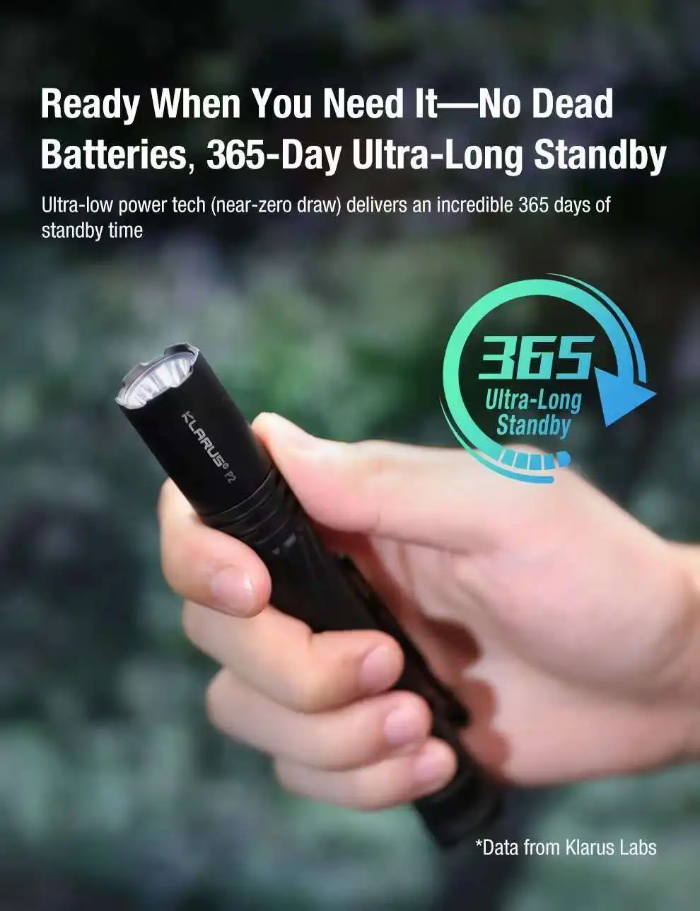 Klarus P2 LED Flashlight SFT-25R LED 1000 Lumens High Brightness Long Throw Portable Pen Light With Battery