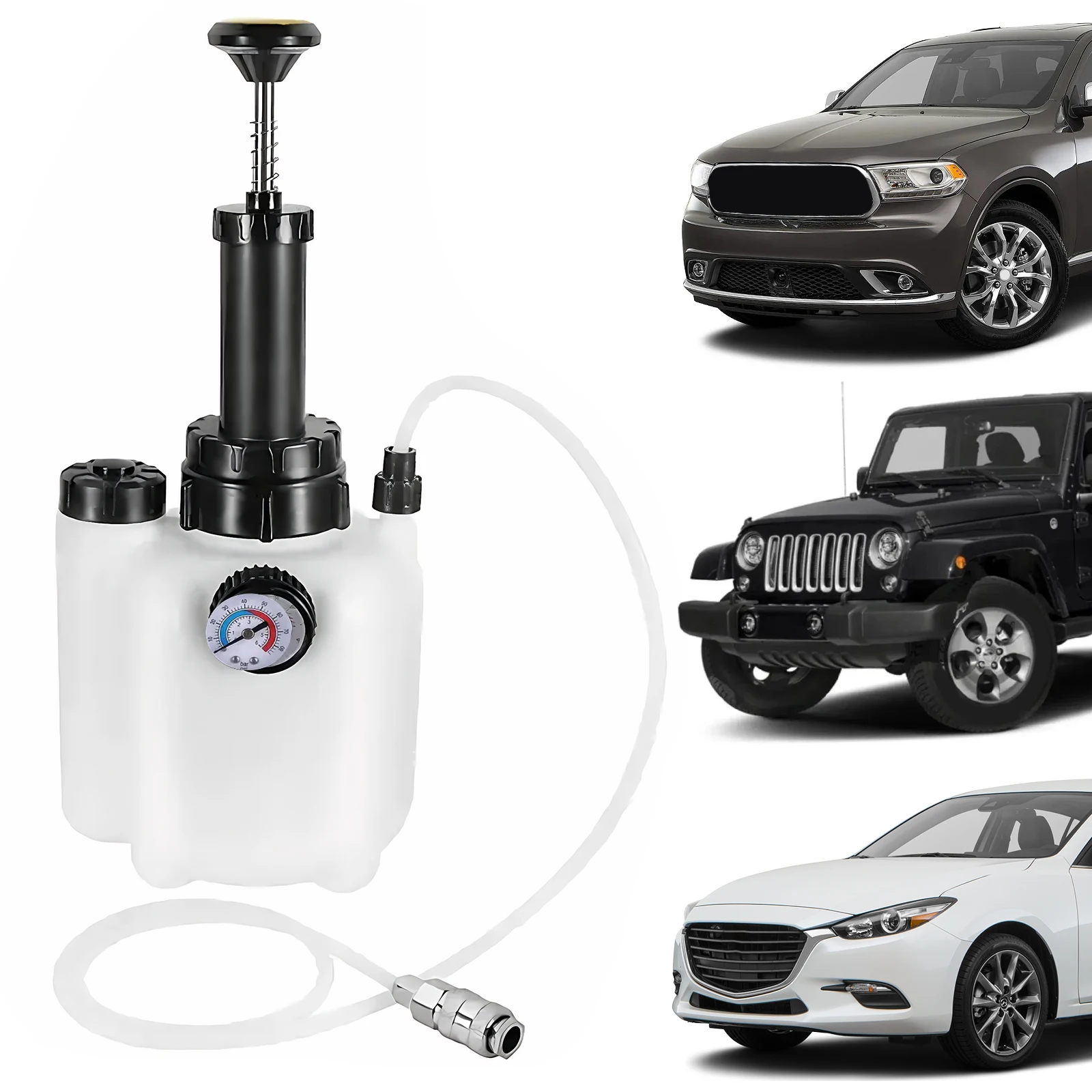 

3L Car Brake Fluid Replacement Tools W/1L Brake Fluid Bleed Bottle & 4 Adapter Auto Pneumatic Brake Bleeder for Car Motorcycle
