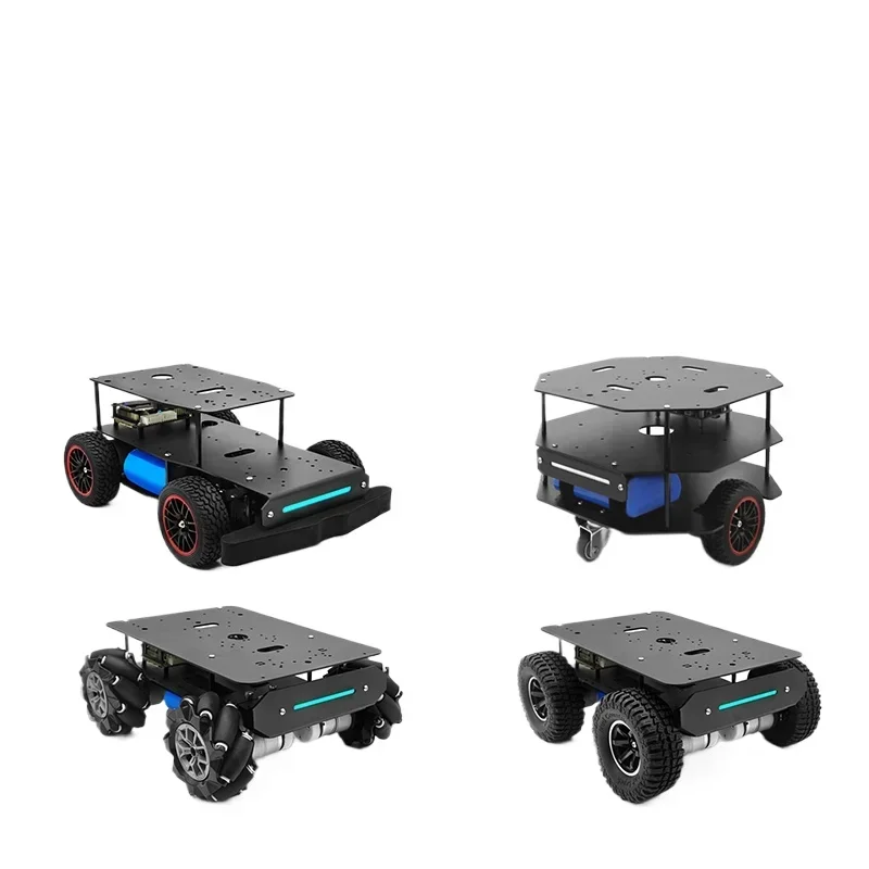 Series Robot Intelligent Car Chassis McNum Wheel Ackerman Four Wheel Differential Speed Unmanned Vehicle