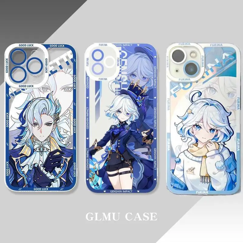 Genshin Impact Furina Lyney Phone Case for Iphone 15 Pro Max 11 12 13 14 Pro Max 6 6S 7 8 Plus 13 Mini XS Max XR SE 2022 Cover