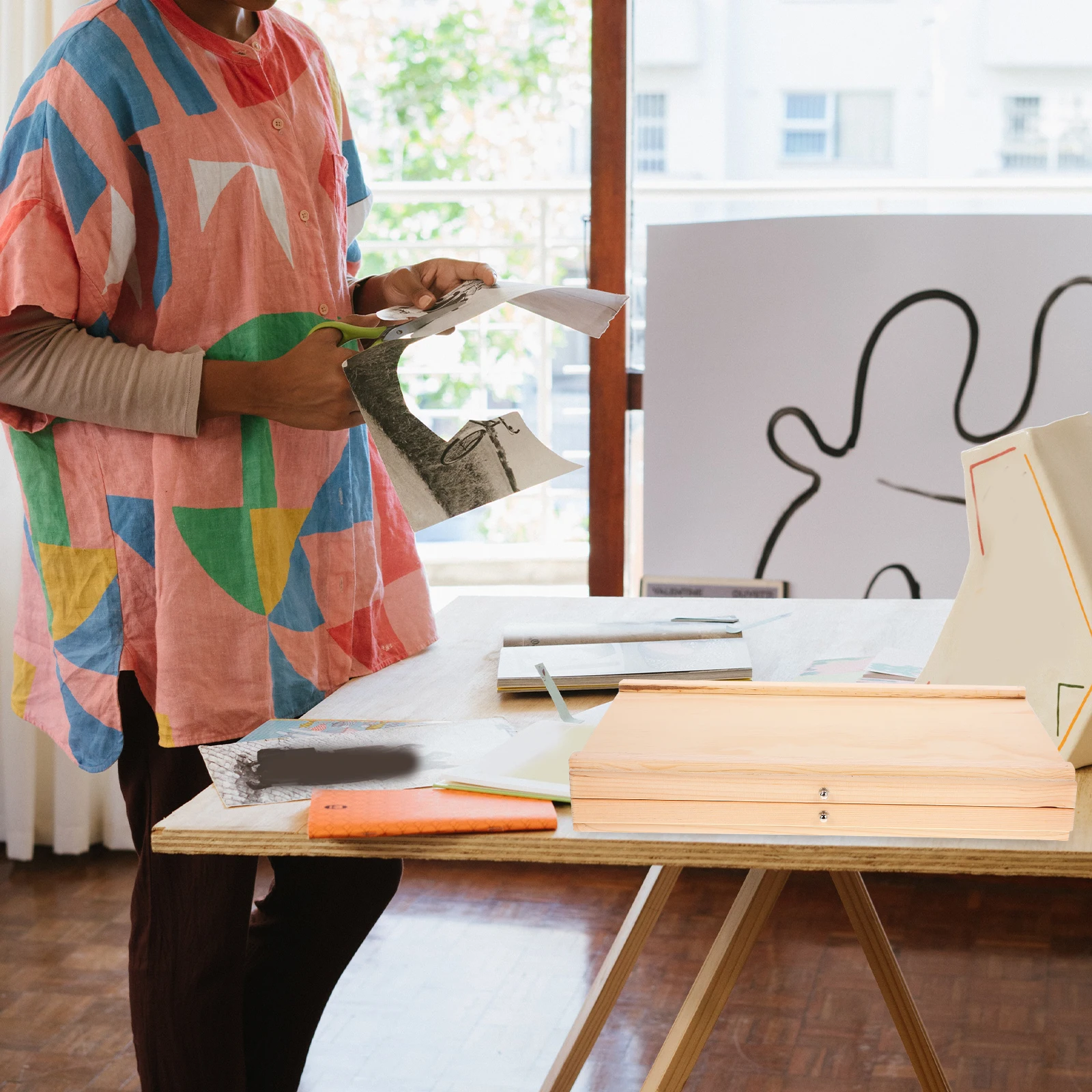 

Wooden Pen Drawer For Artists Students Paintbrush Drawer Students Paintbrush Pencil Marker Organizer Desk Art Supplies Container