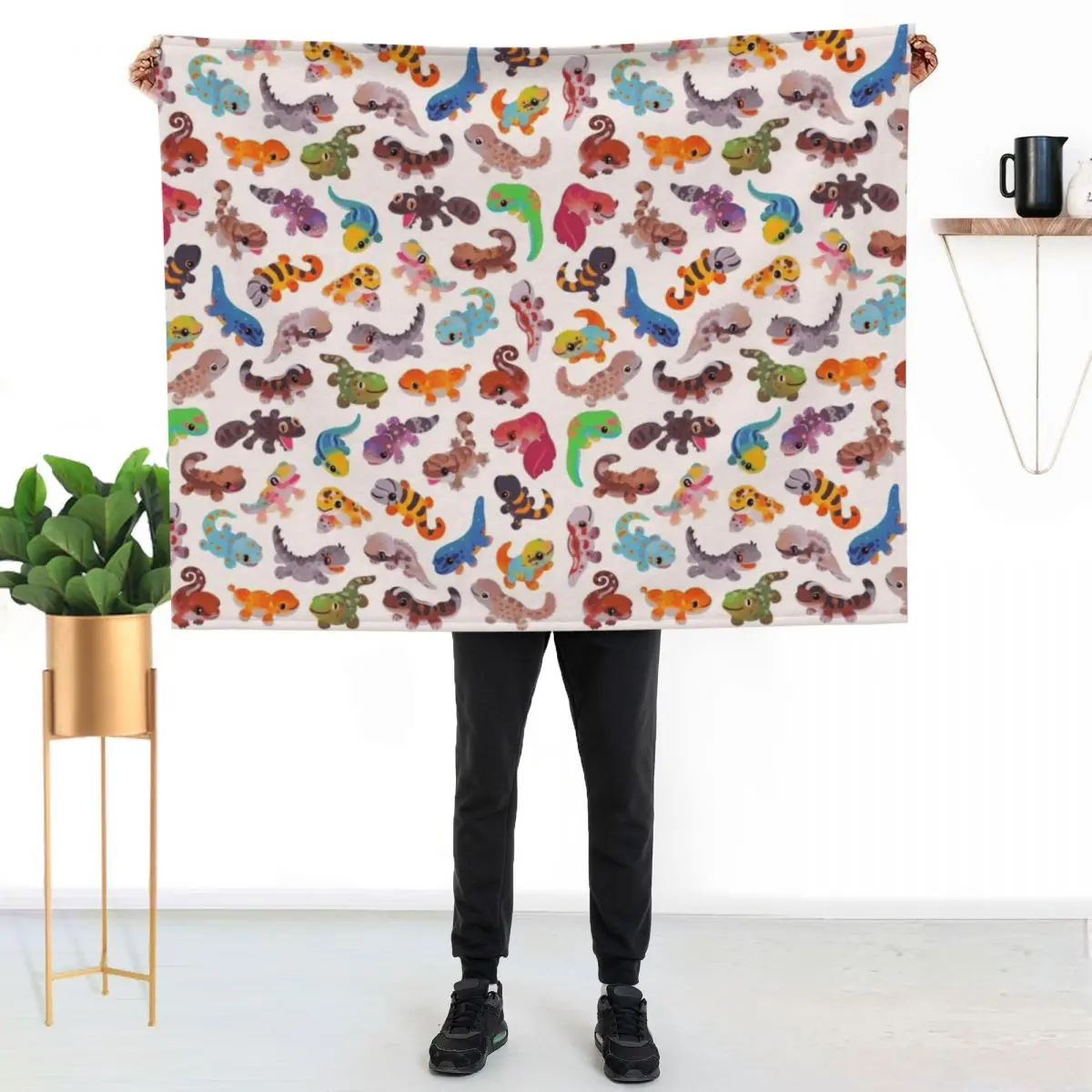 Gecko - bright Throw Blanket Bed covers for winter Retros Summer Comforter Multi-Purpose Blankets