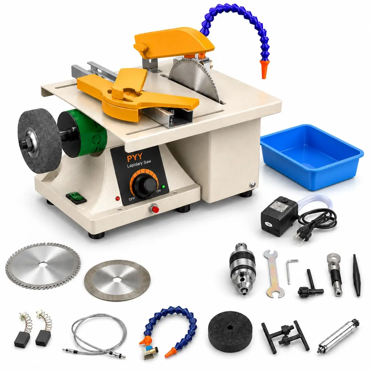 Lapidary Rock Saw 350W with Upgraded Diamond Blades