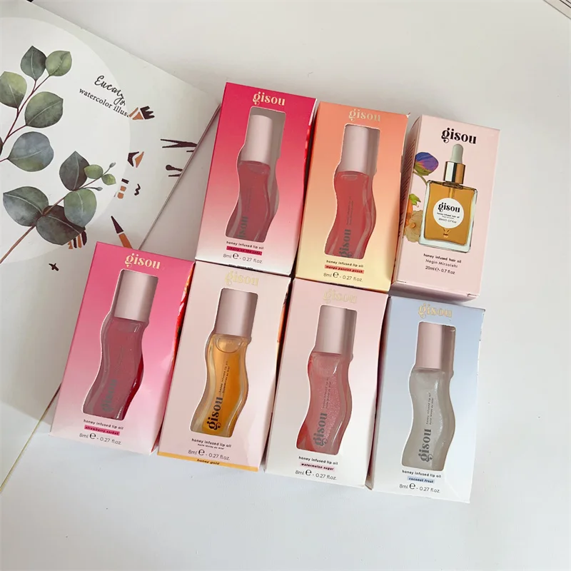 Original gisou hidratante bálsamo labial óleo brilho cuidados dos lábios benetitnt para lábios plumping esfoliante óleo de brilho