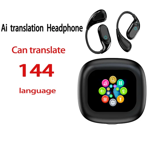 Auriculares con traductor AI, cascos con cancelación de ruido en 144 idiomas, traductor instantáneo, Bluetooth 5,4, voz inteligente en tiempo Real