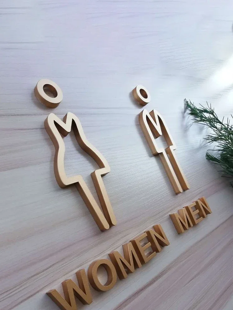 Creative 3D male and female signage for bathroom signs